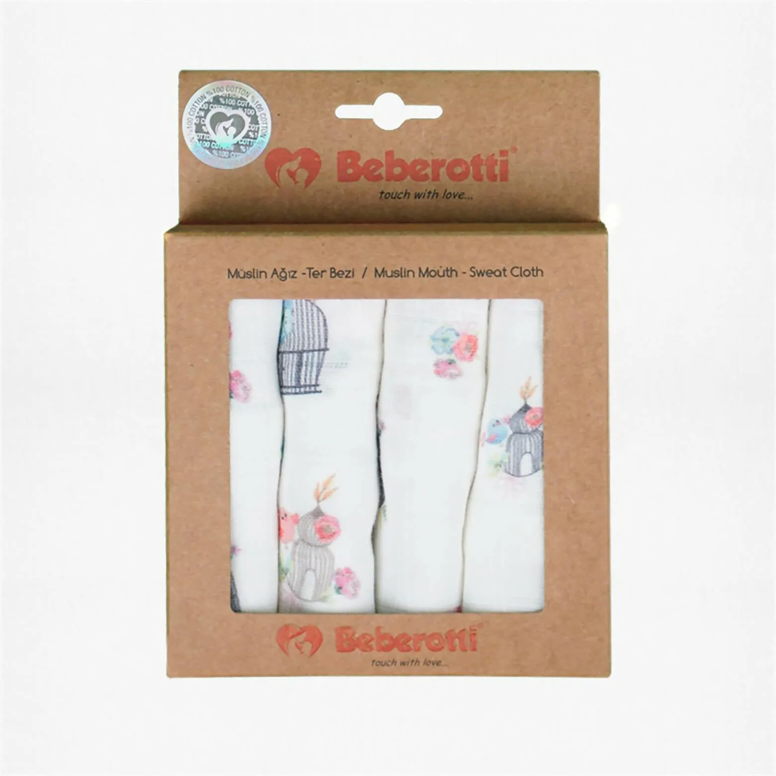 100% Cotton Muslin Baby Washcloths, 2 Layer Ultra Soft, Absorbent Reusable Baby Wipes, Nursing Cloth (4 Each Boxed Sets)