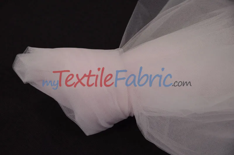 108" Wide Bridal Tulle | Nylon Tulle Illusion Fabric | Soft Bridal Veil & Decor | 50 Yard Bolt |