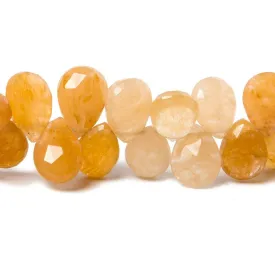 10x8-12.5x8.5mm Aragonite faceted pear beads 8 inch 48 pieces