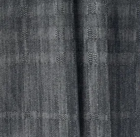 12 Oz Geometric Black Cotton Denim Twill Jacquard (Made in Italy)