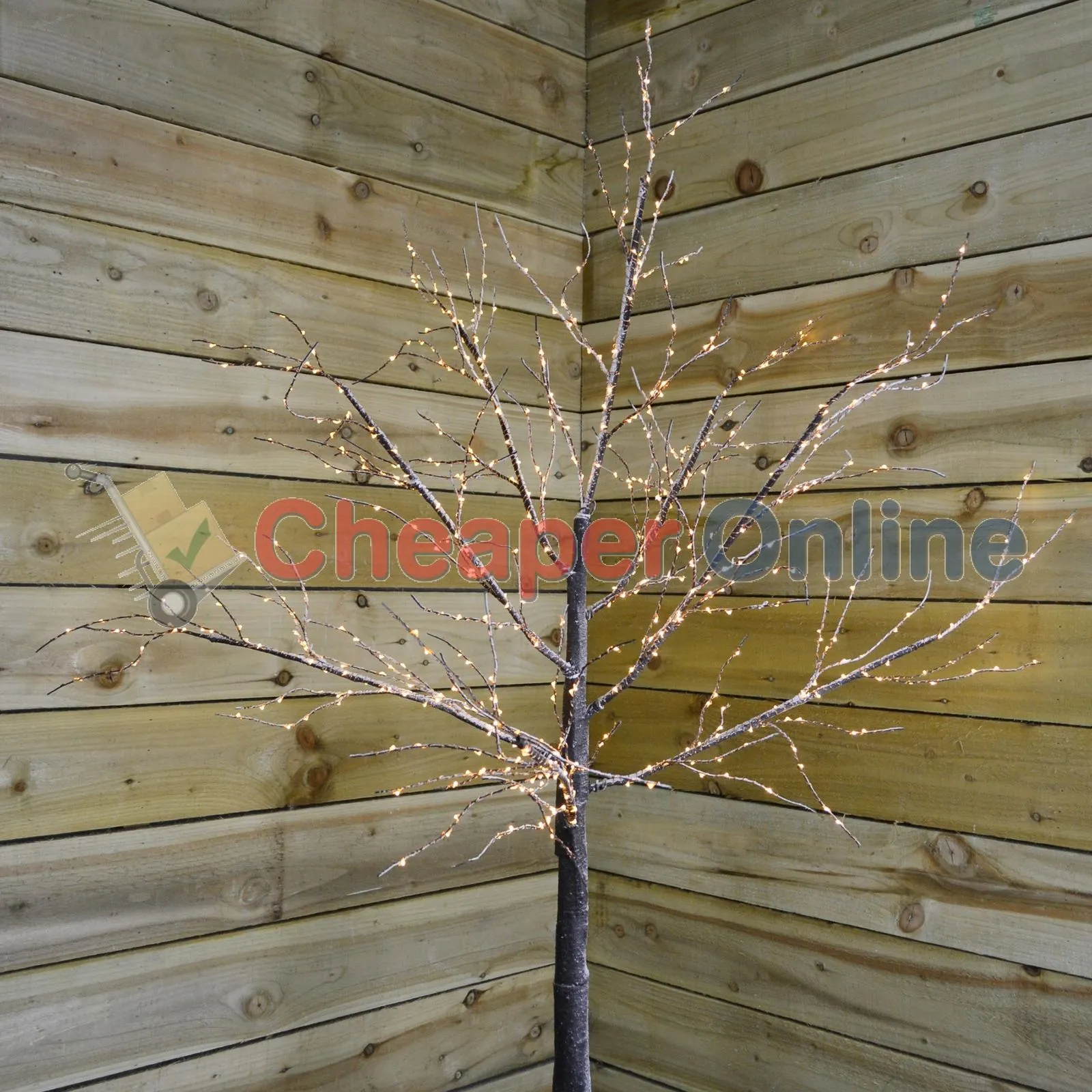 1.7m Christmas Birch Tree With 600 Warm White LED Lights Christmas Decoration