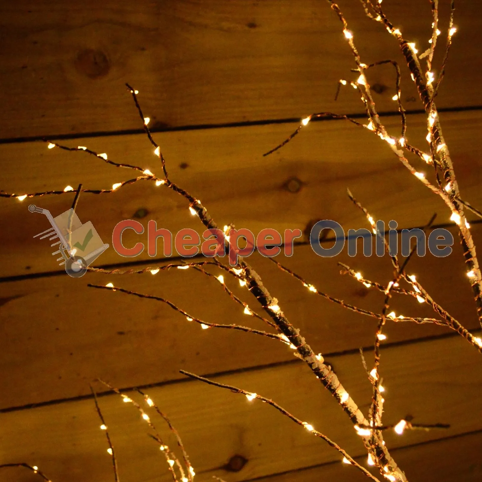 1.7m Christmas Birch Tree With 600 Warm White LED Lights Christmas Decoration