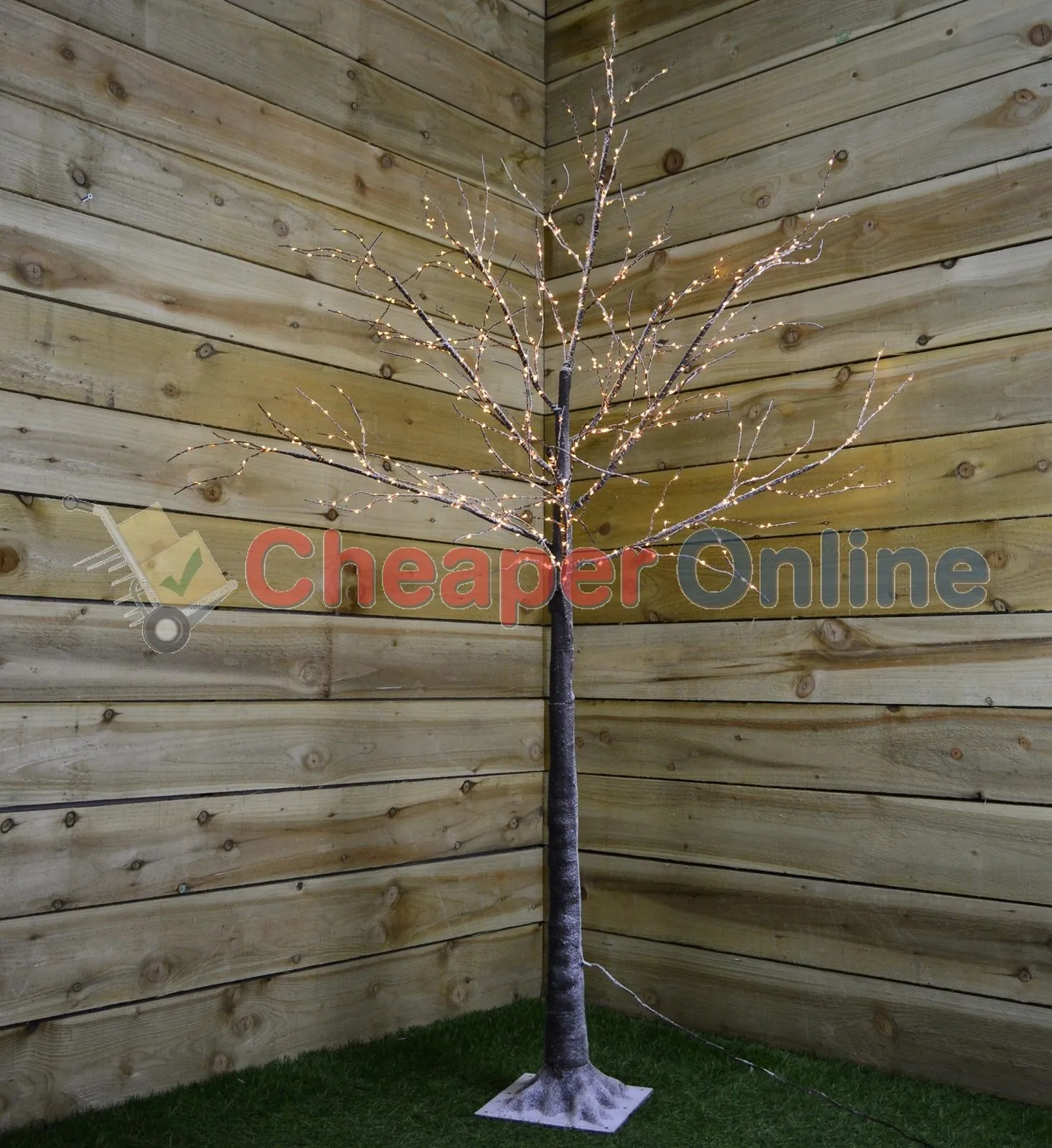 1.7m Christmas Birch Tree With 600 Warm White LED Lights Christmas Decoration