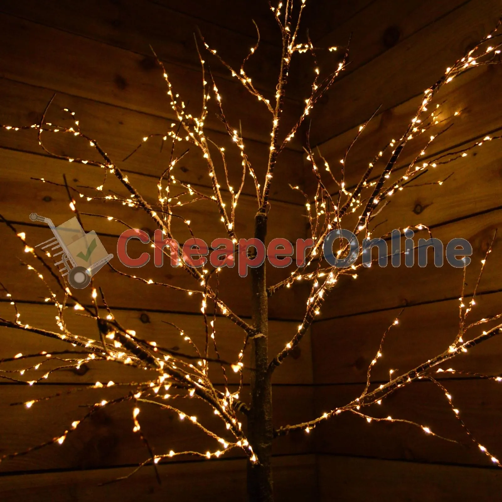 1.7m Christmas Birch Tree With 600 Warm White LED Lights Christmas Decoration