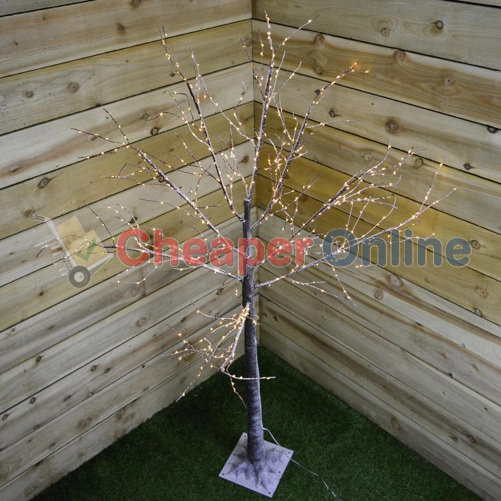 1.7m Christmas Birch Tree With 600 Warm White LED Lights Christmas Decoration