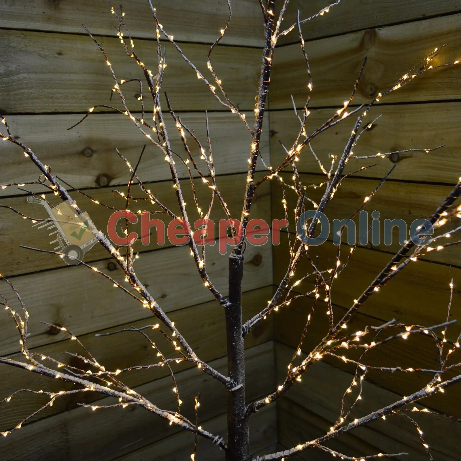 1.7m Christmas Birch Tree With 600 Warm White LED Lights Christmas Decoration