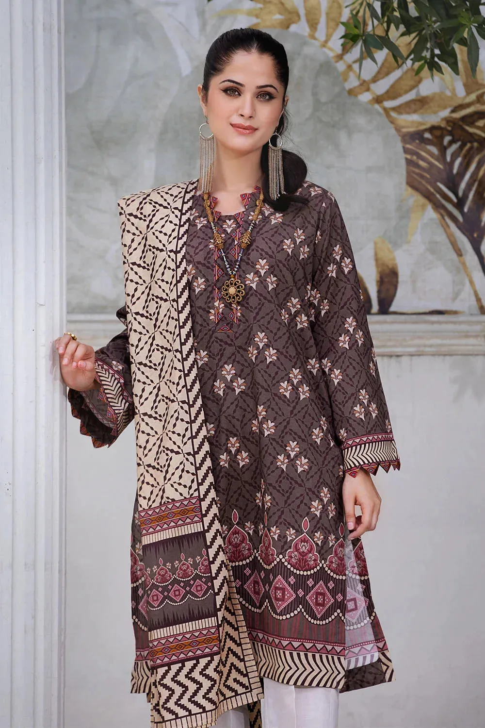 2PC Unstitched Printed Lawn Shirt and Dupatta KSD-2657