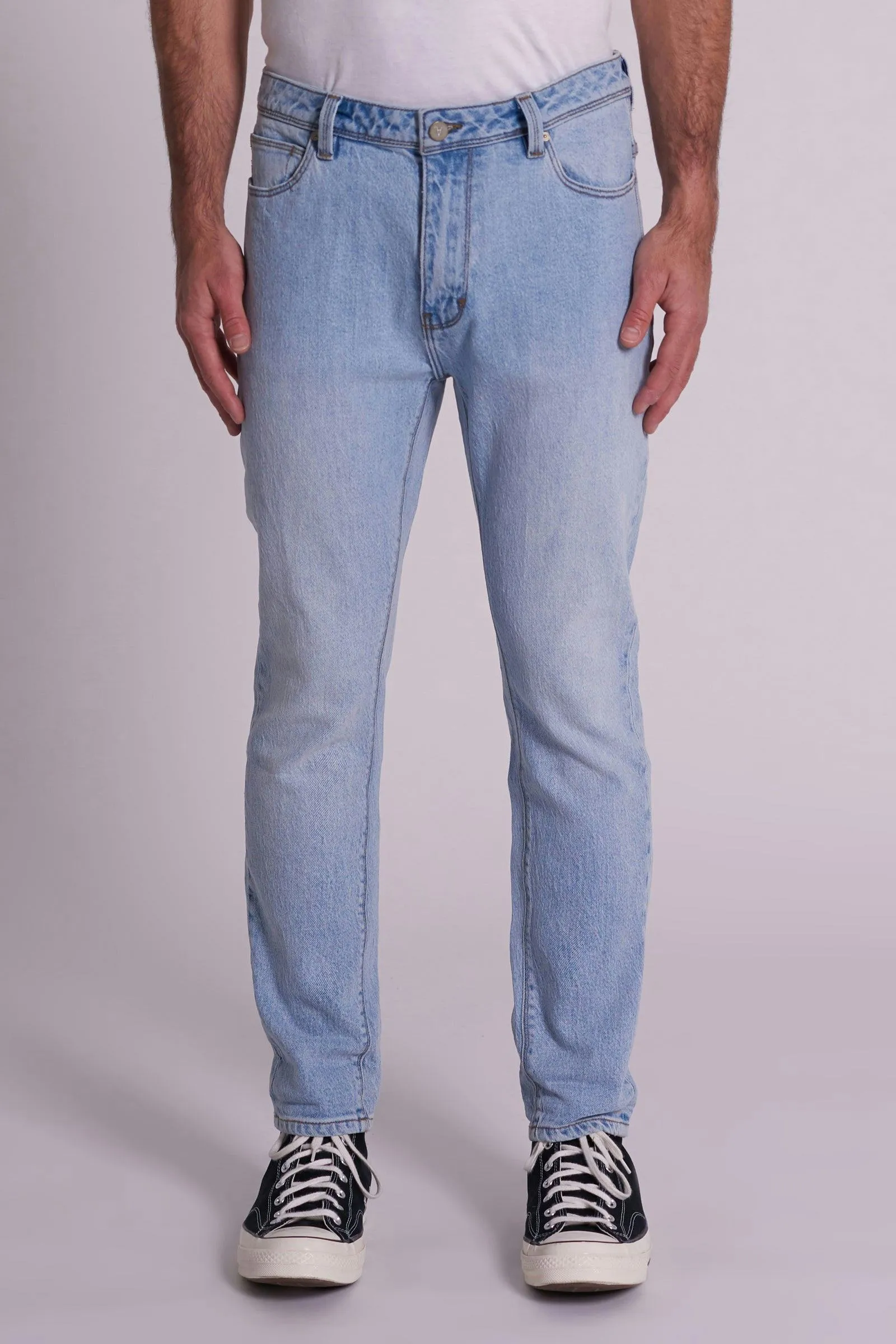 Abrand Mens Drop Slim Peril Jean Light Vintage Indigo