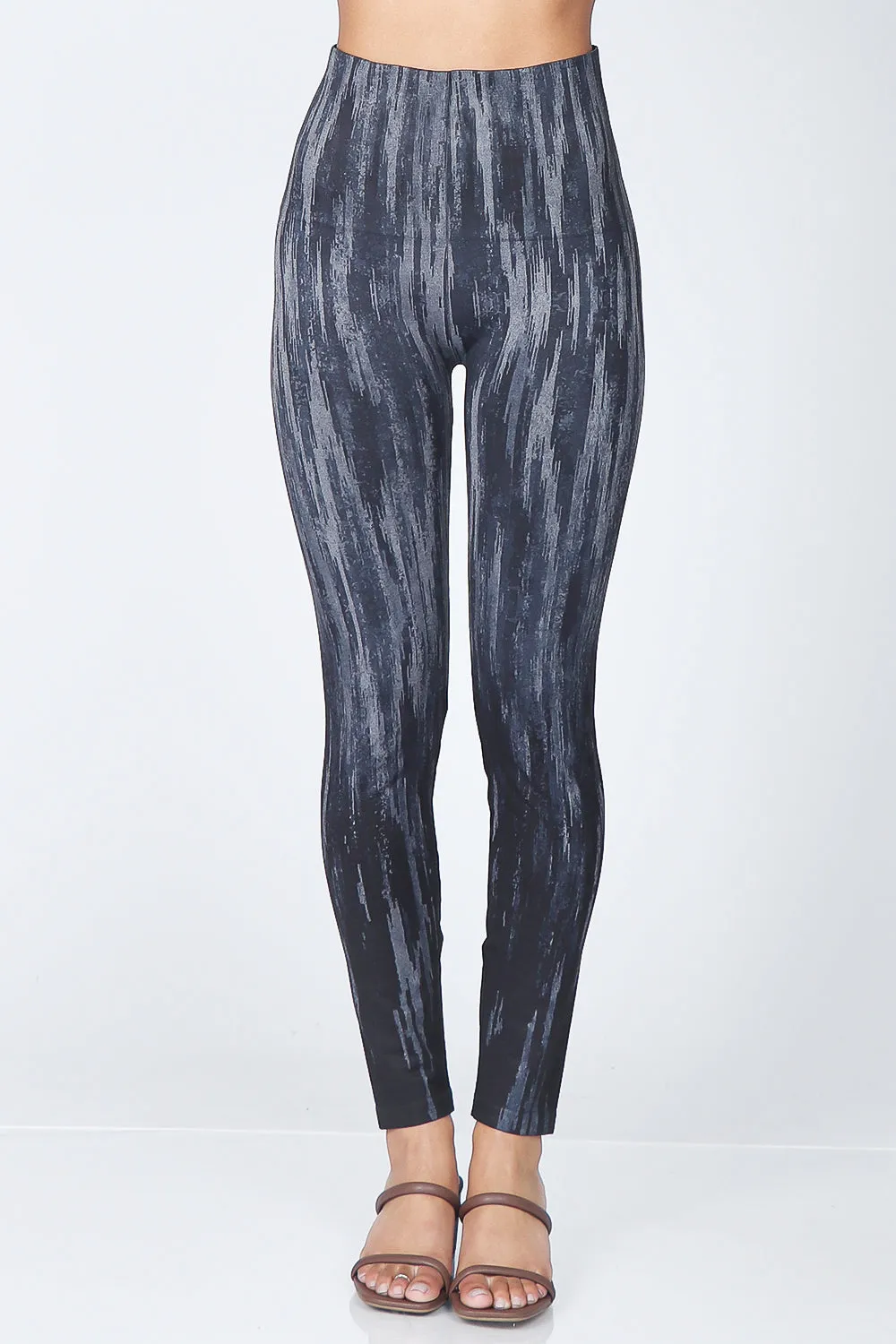 Abstract Cascade Textural Printed Leggings