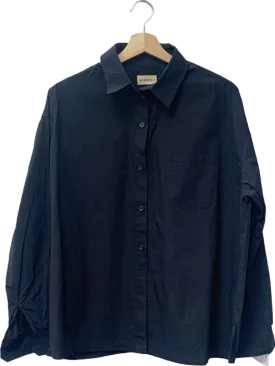 Adanola Black Organic Cotton Button-Up Shirt UK S