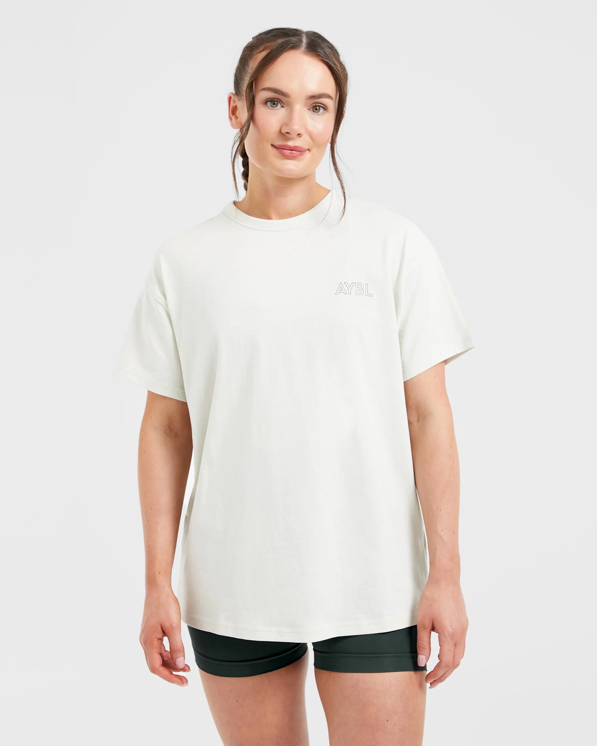 AYBL Athletics Oversized T Shirt - Off White/Green