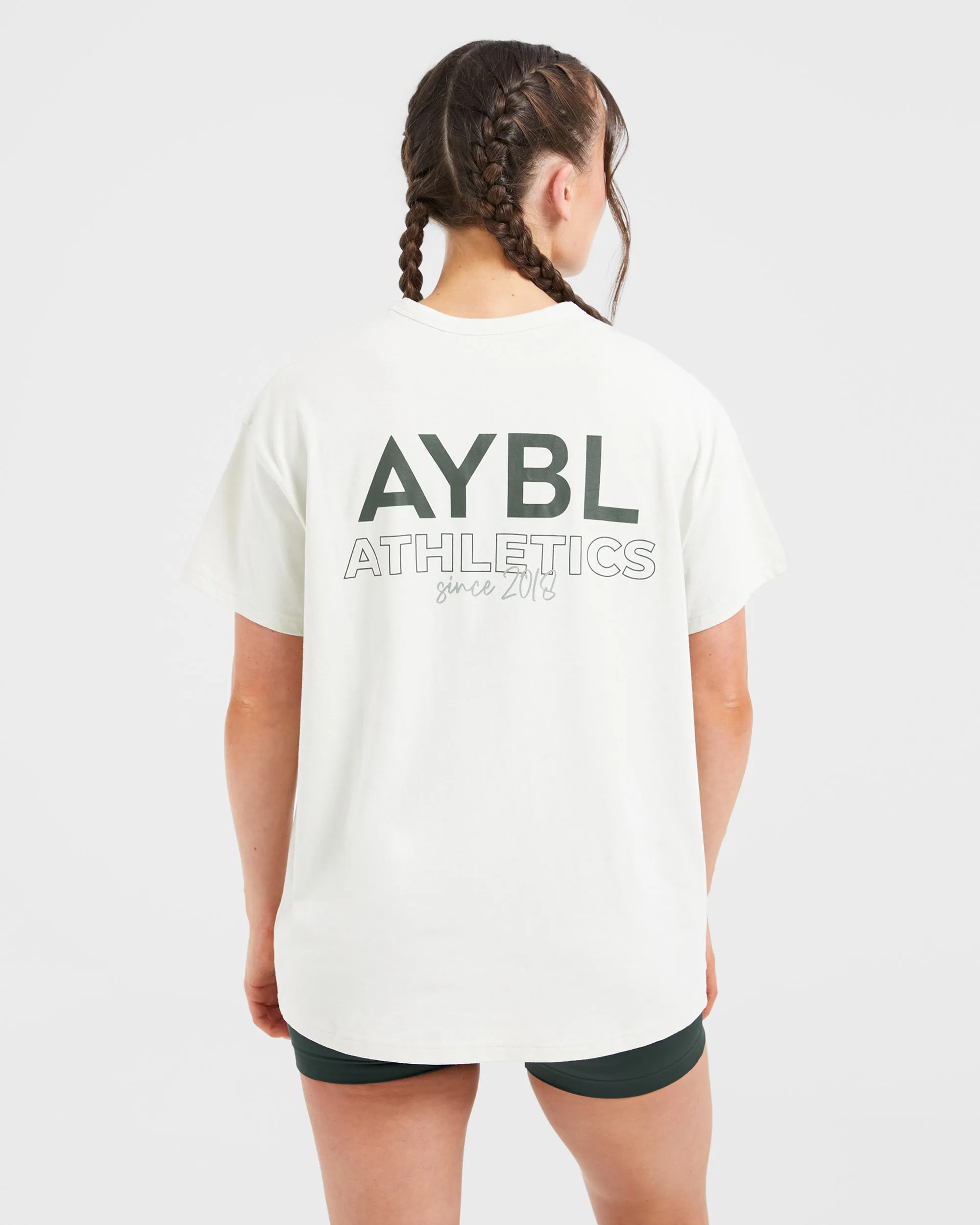 AYBL Athletics Oversized T Shirt - Off White/Green