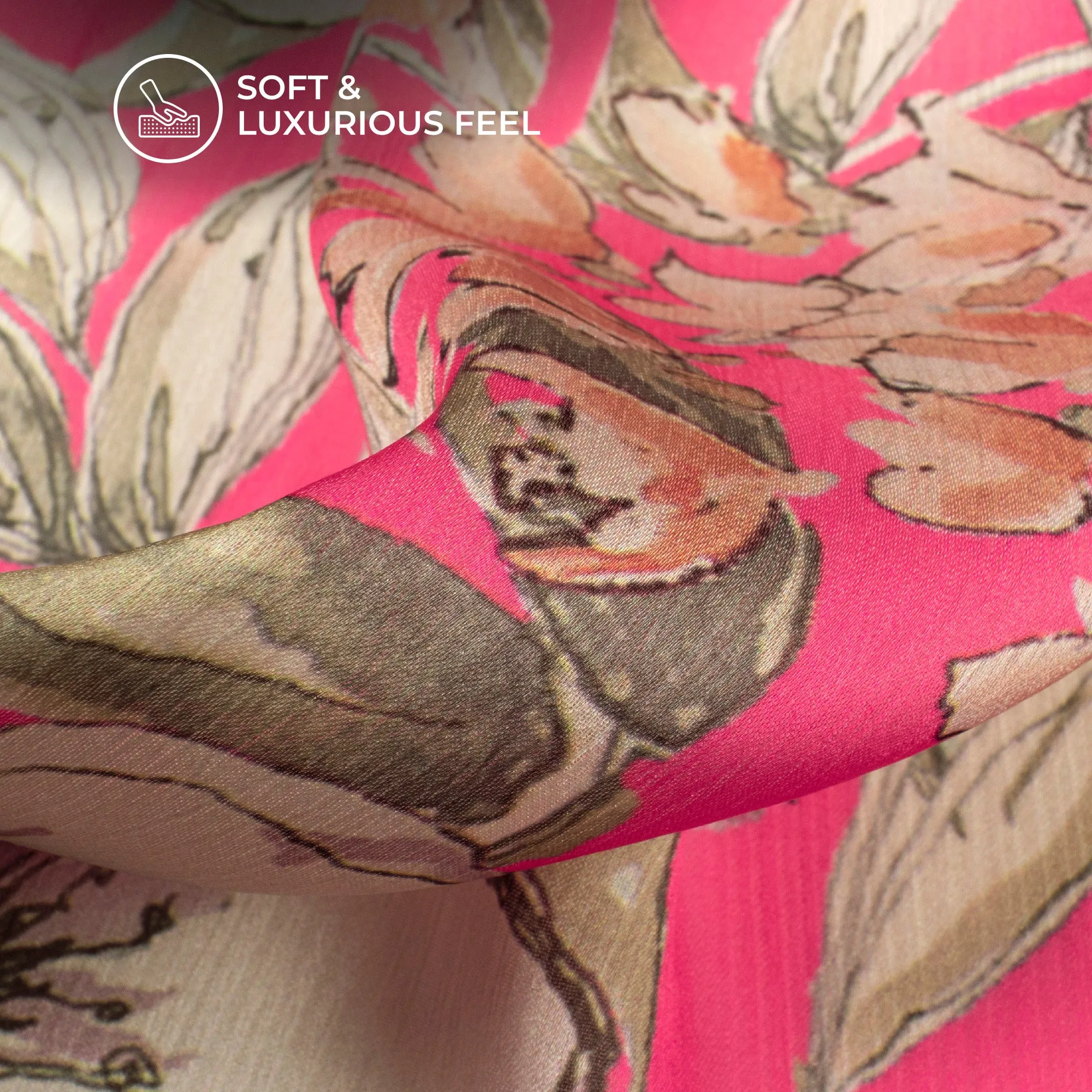 Bestselling Floral Digital Print Chiffon Satin Fabric