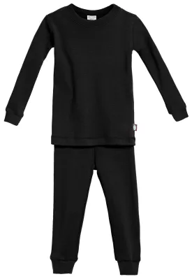 Boys and Girls Soft Organic Cotton Snug Fit Pajama Sets   | Black