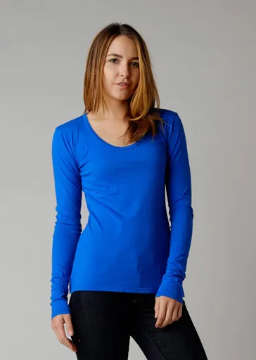 Brooklyn Denim Co. Organic Cotton Swoop Neck Long Sleeve