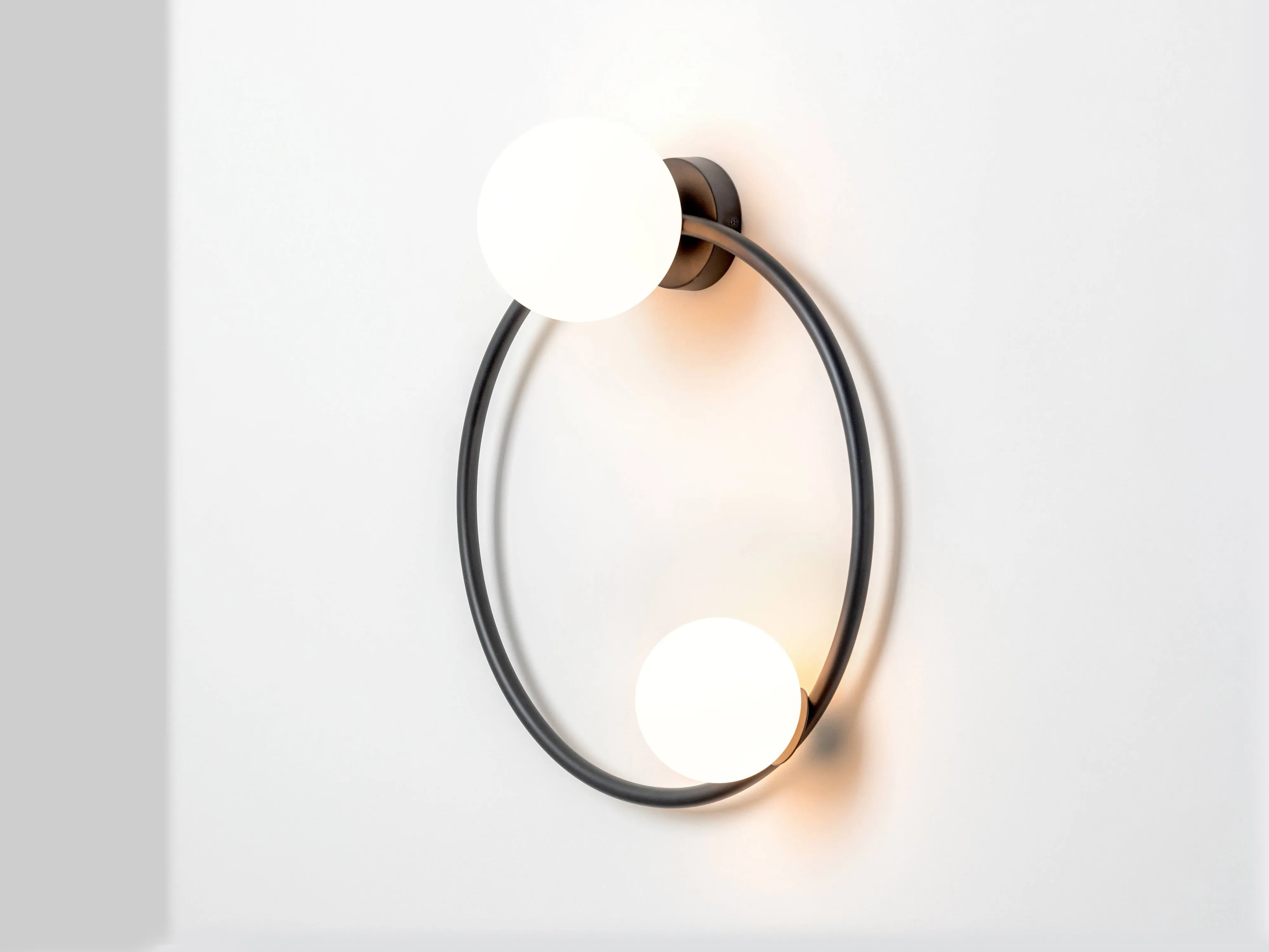 Charcoal grey ring wall light