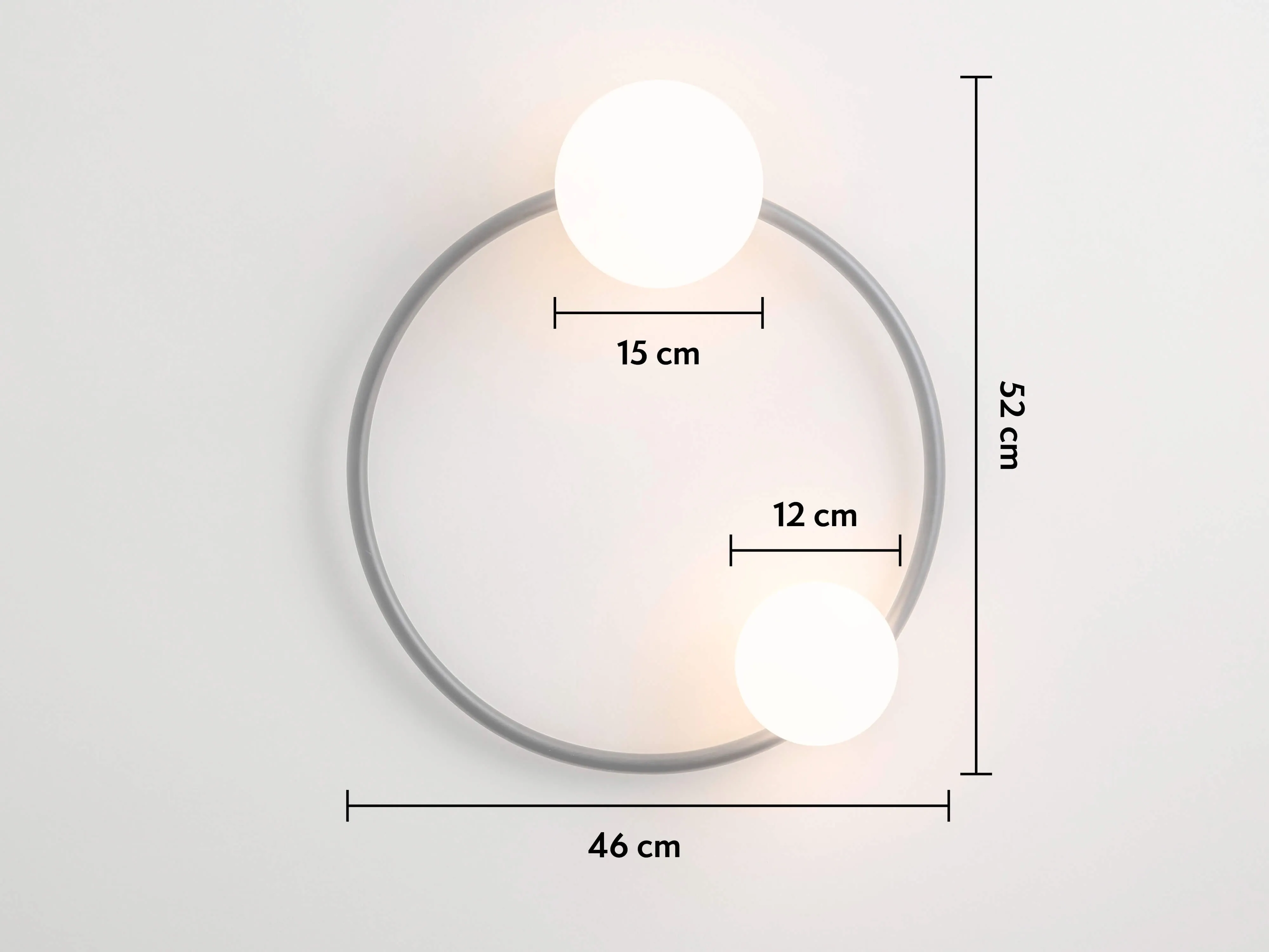 Charcoal grey ring wall light