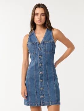 Chic Christine Womens Denim Mini Dress