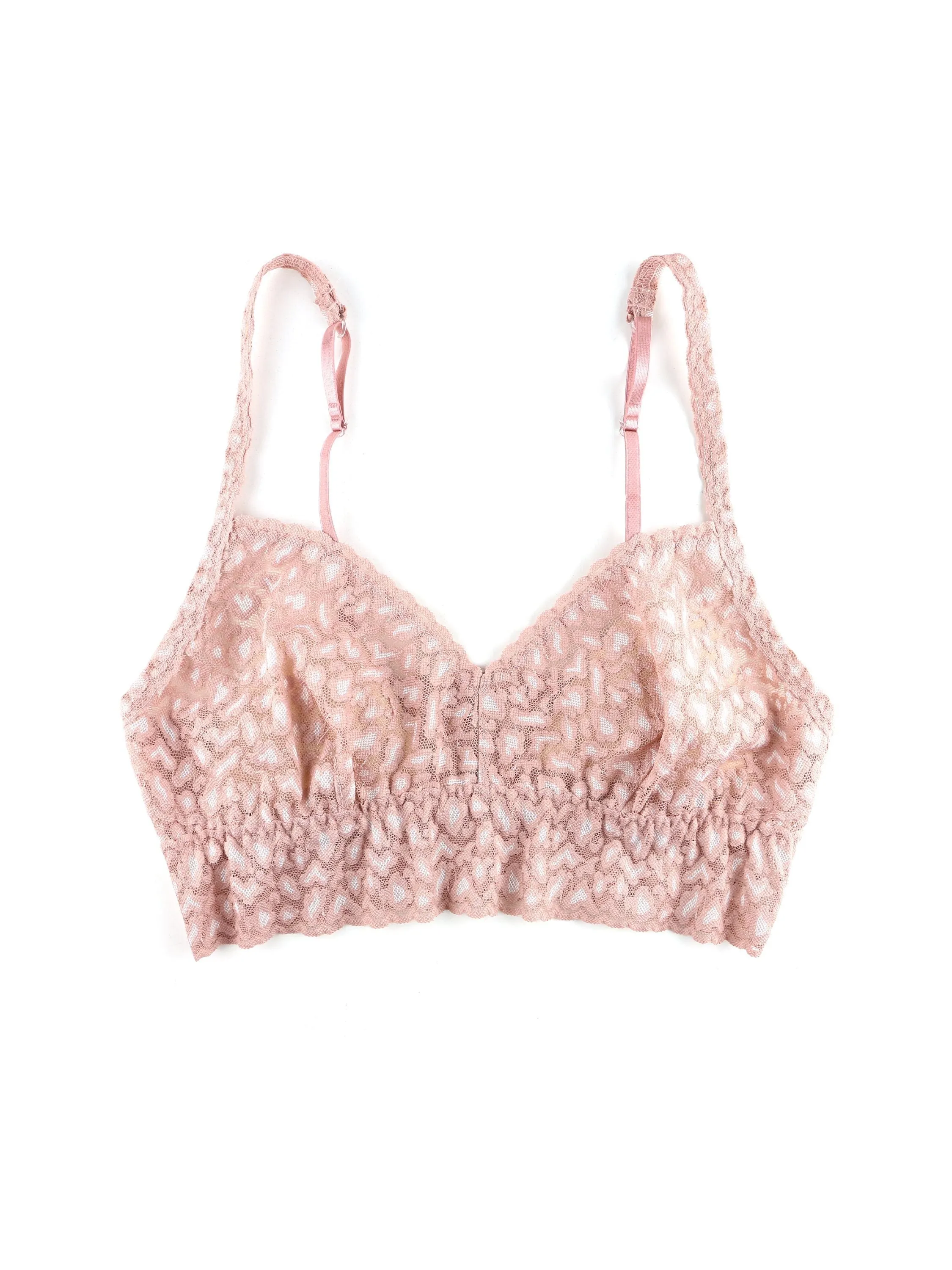 Cross Dyed Leopard V-Neck Retro Bralette Desert Rose Pink