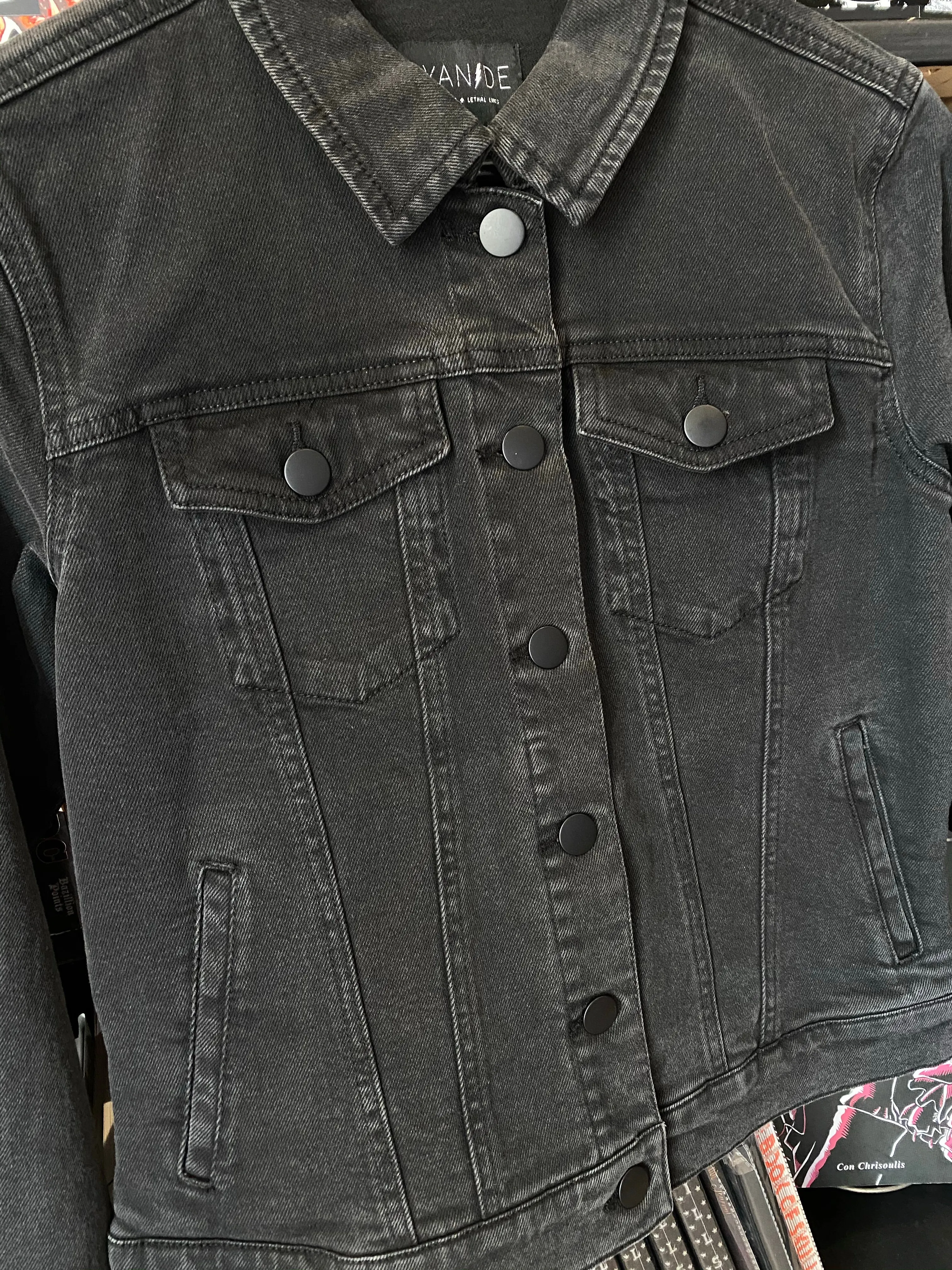 Cyanide Rambler Vintage-Wash Black Denim Jacket