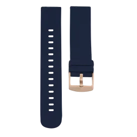 Dark blue OOZOO rubber strap with rose gold clasp