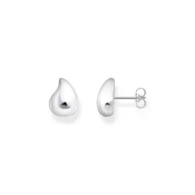 Ear studs in organic shape silver