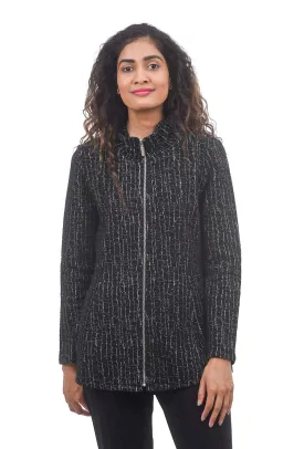 Etched Ponte Stella Jacket, Black