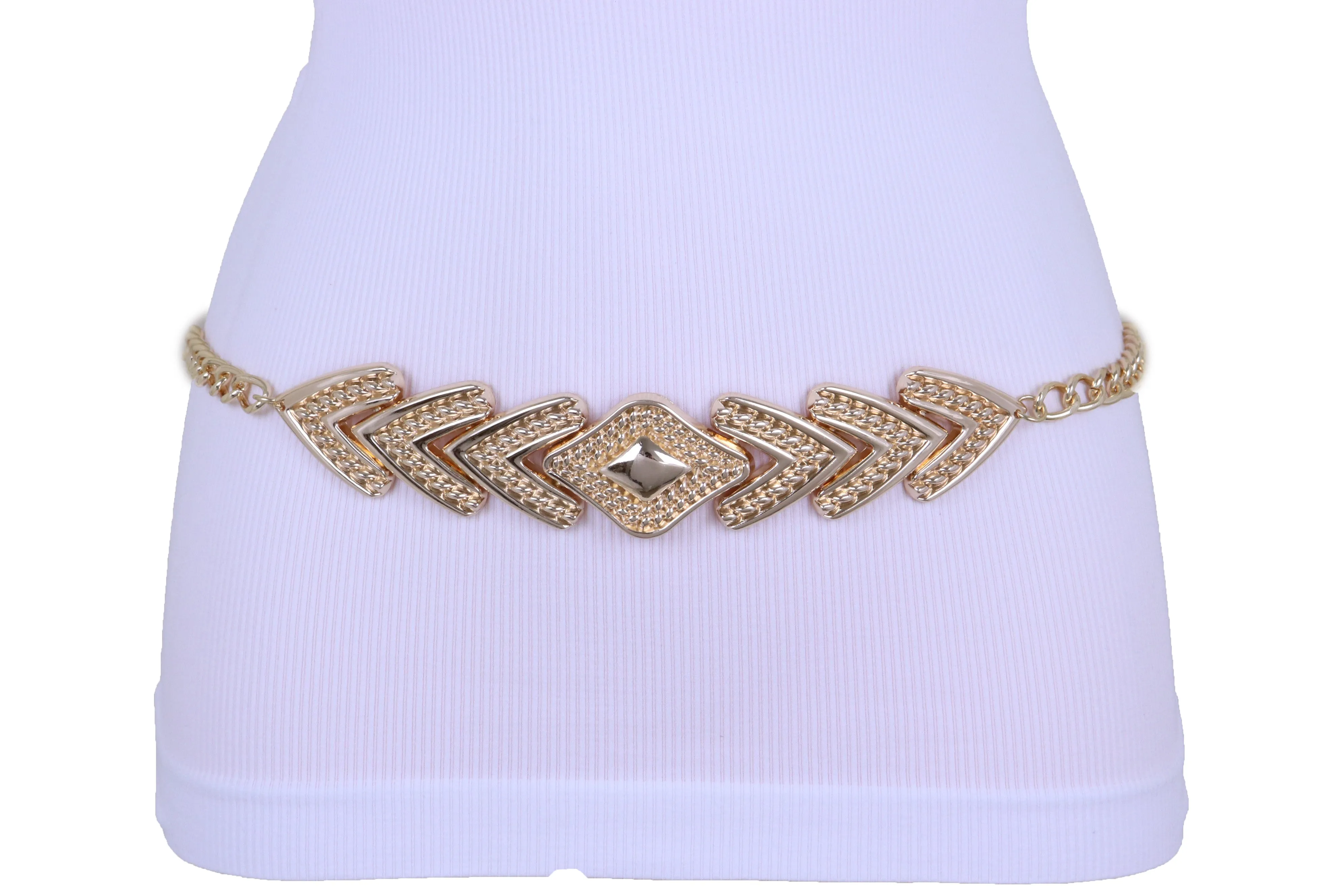 Geometric Arrowhead Metal Chain Belt