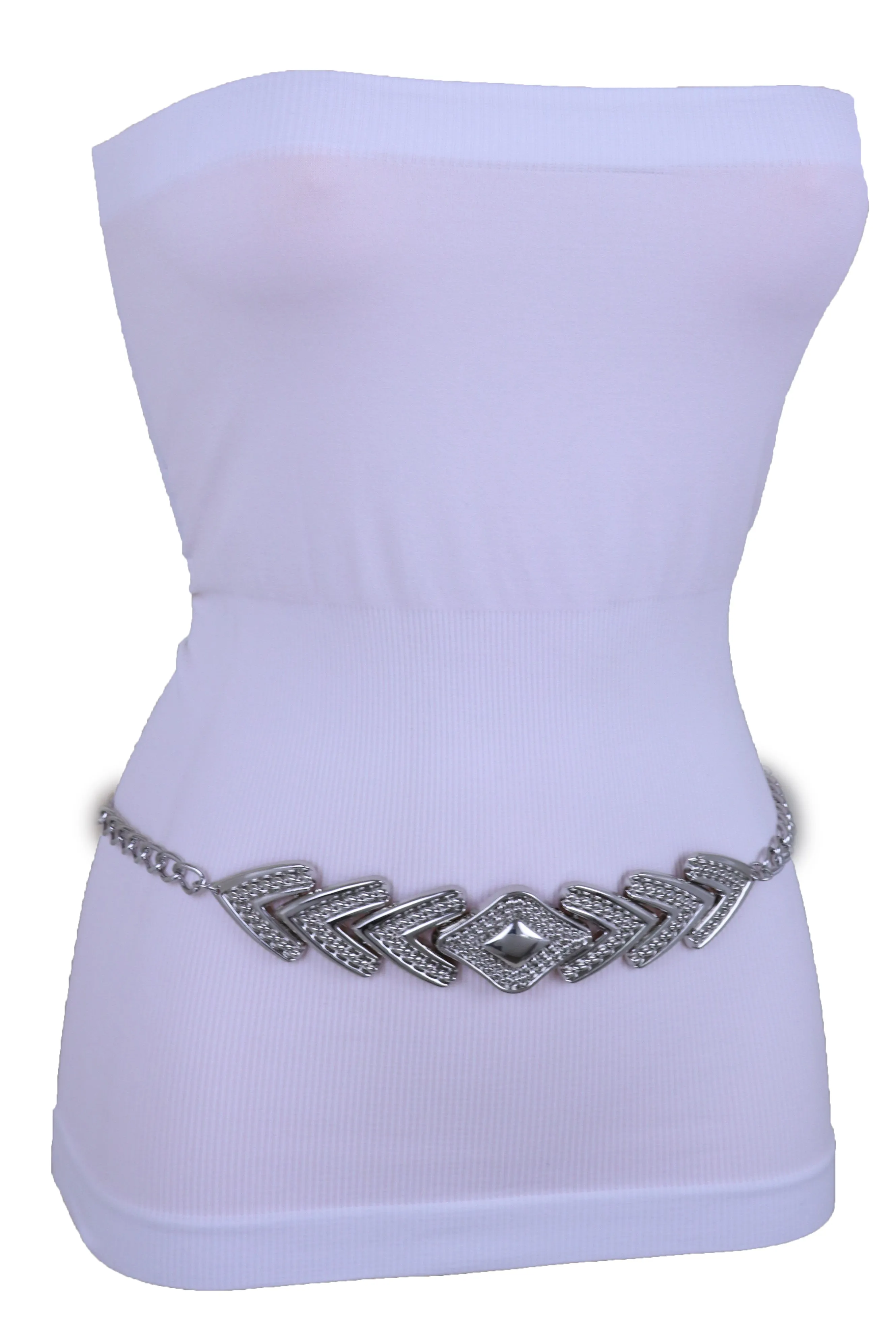 Geometric Arrowhead Metal Chain Belt