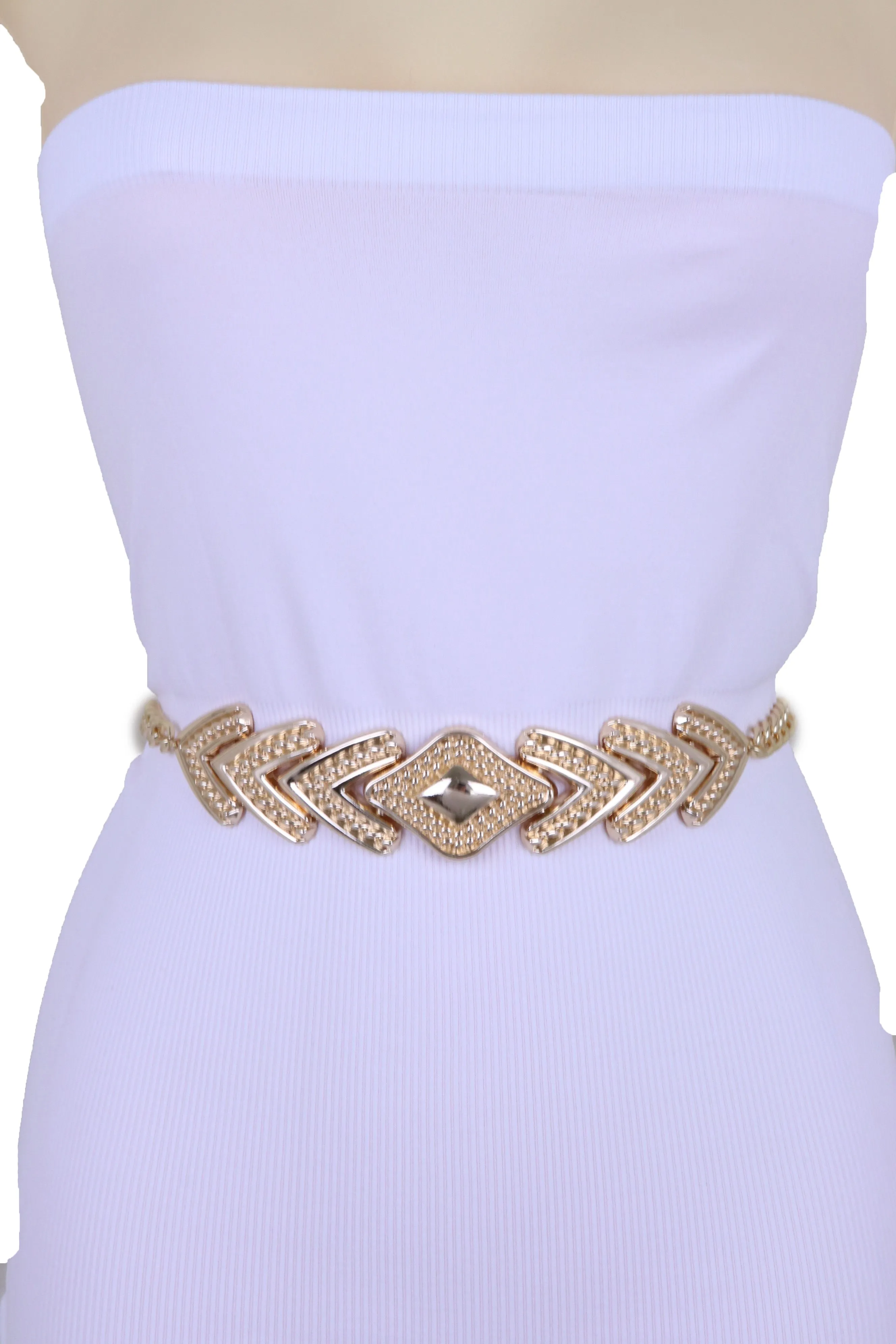 Geometric Arrowhead Metal Chain Belt