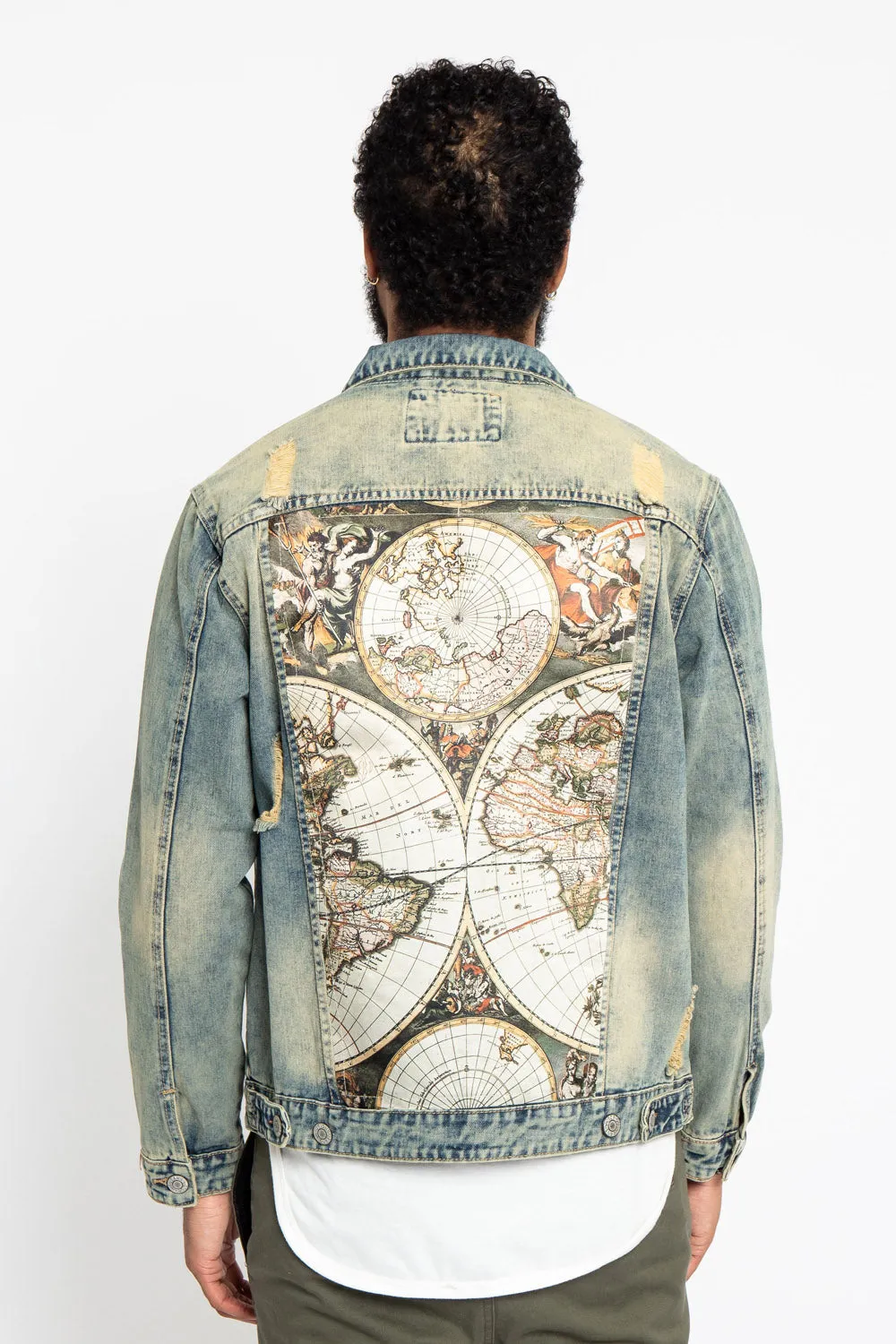 Global Map Denim Jacket