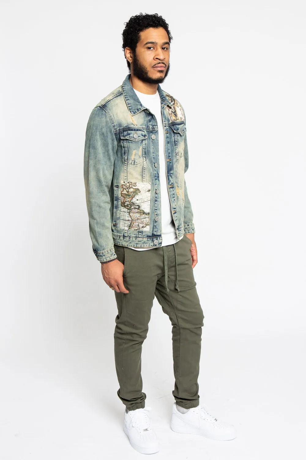 Global Map Denim Jacket