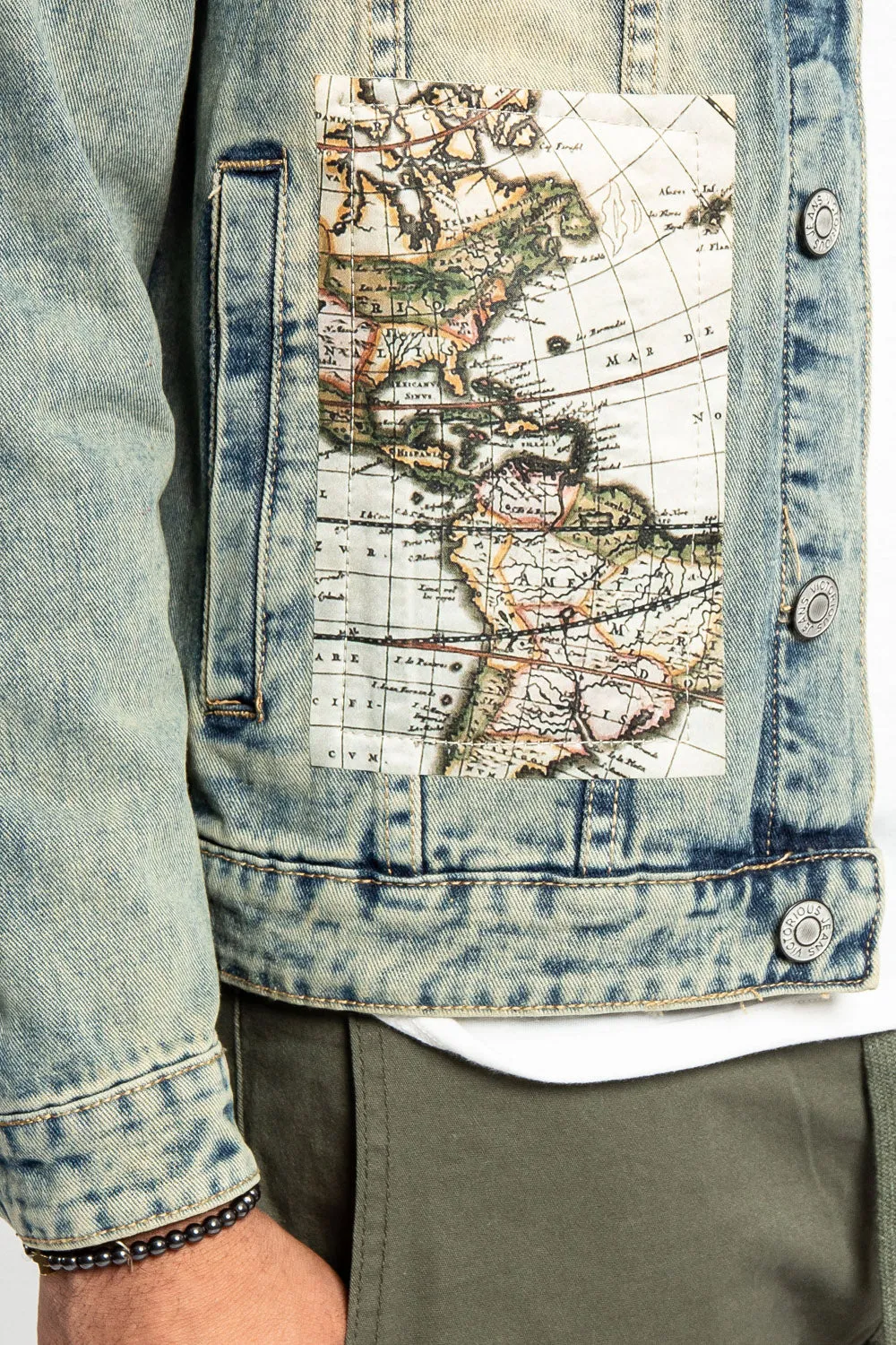 Global Map Denim Jacket