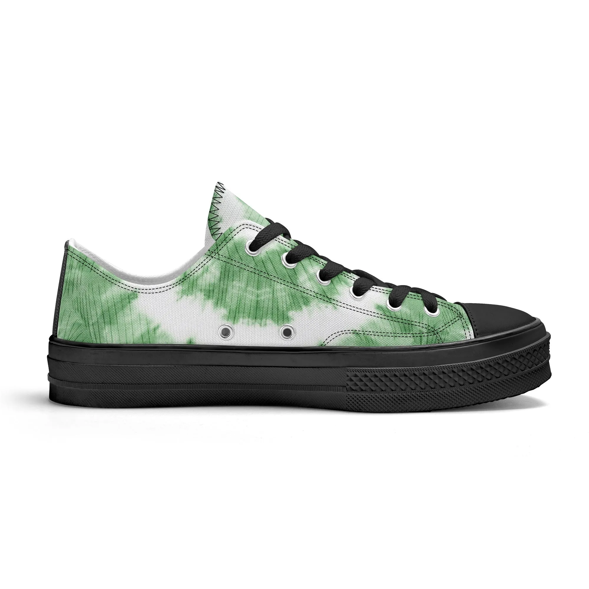 Green Tie Dye Pattern - Womens Classic Low Top Canvas Shoes for Footwear Lovers