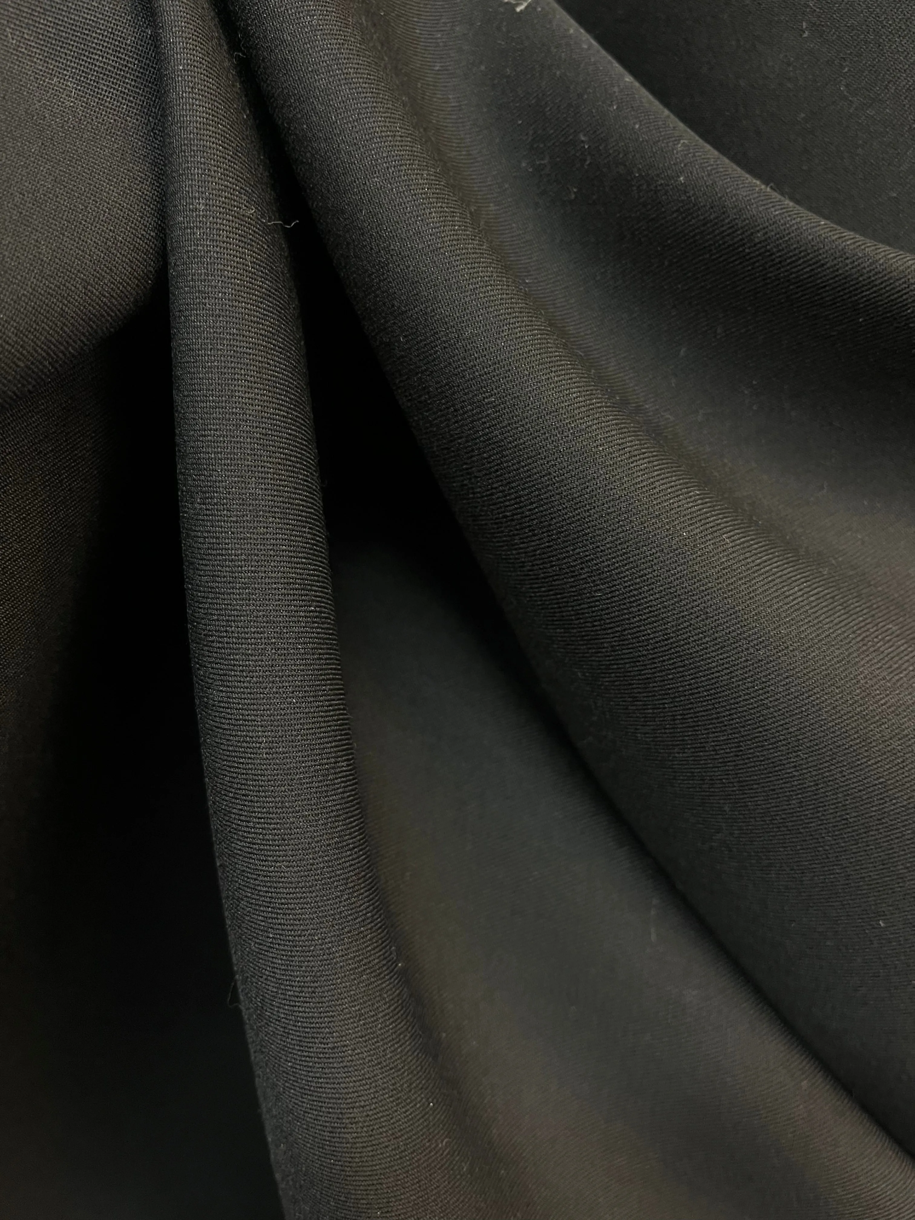 Italian Wool Gaberdine - Jet Black