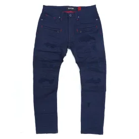 M1926 - Makobi Core Denim Biker Jeans - Navy