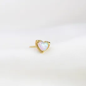 Opal Heart Stud