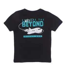 REDTAG Black T-Shirt for Boys