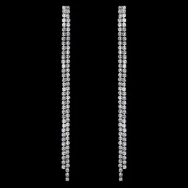 Rhinestone Crystal Tassel Long Earrings for Women