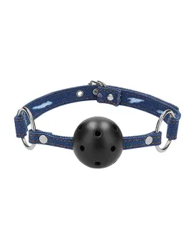 Shots Ouch Breathable Ball Gag W/denim Straps